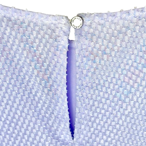 Calvin Klein Lavender Balloon-Sleeve‎ Blouse Spring Pastel Semi-Sheer Top Size L - Picture 4 of 13